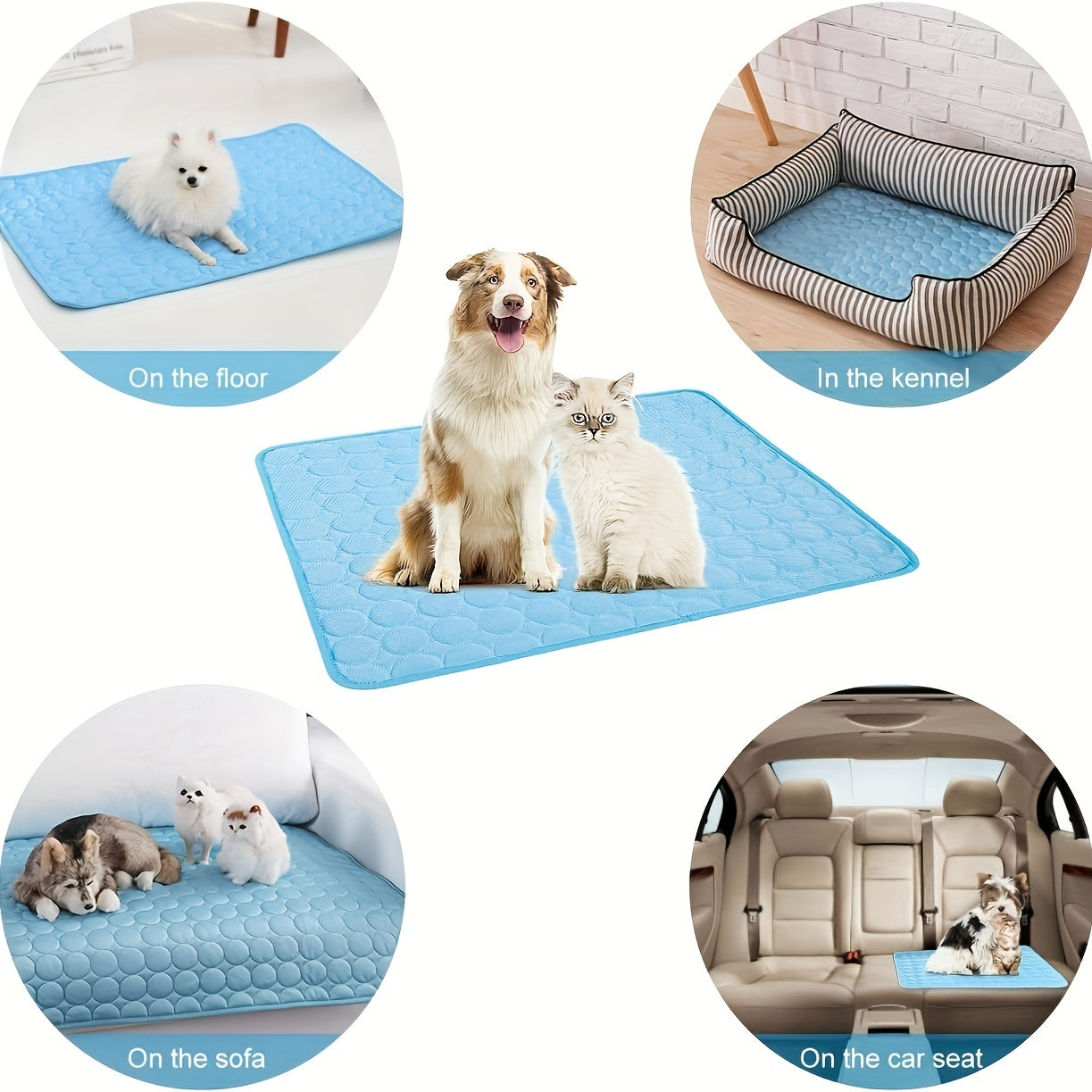 Tapete refrescante para cães, almofada refrescante para animais de estimação, almofada refrescante para canis, caixas, carros, interior e exterior, tapete de seda gelada.