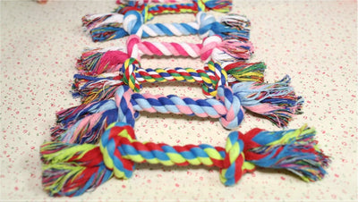 Brinquedo de corda para mordida de cachorro, nó molar, resistente à mordida, cor, nó duplo, brinquedo de corda de algodão