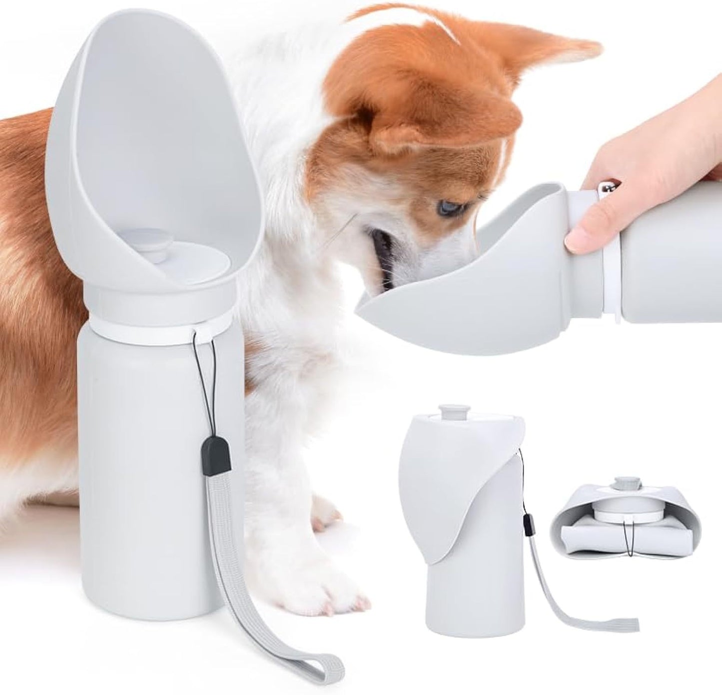 Garrafa de água para cães, portátil, para viagem, dobrável, leve, dispensador de água, tigela para beber, para atividades ao ar livre