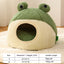 Ninho de peluche quente para cães e gatos, série Little Frog, outono e inverno, ninho para cães e gatos pequenos até 5 kg