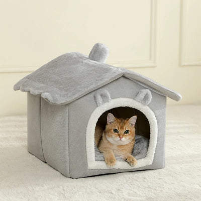 Casinha dobrável, removível e lavável, ideal para gatos, filhotes, com sofá, cama e acessórios para cães extra pequenos e gatos de pequeno e médio porte.