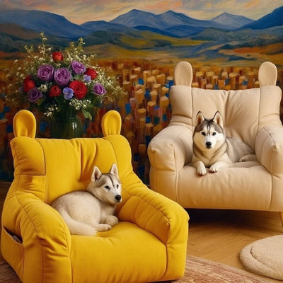 Sofá-cama para gatos com design de desenho animado