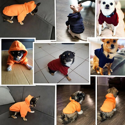 Roupas para cães de pequeno porte, roupas quentes para cães, casaco para filhotes, roupas para cães de grande porte, moletons com capuz para Chihuahua 45