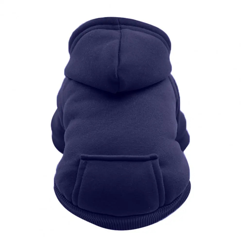 Moletom com capuz para cachorro, filhote, animal de estimação, outono/inverno, com bolso, para cães e gatos de duas patas.