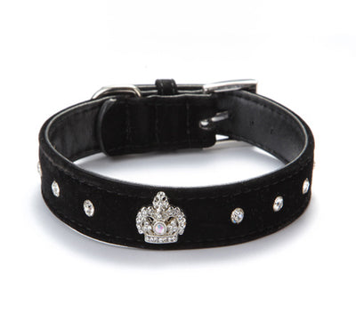 Coleira de veludo confortável Diamond Crown Pet Supplies