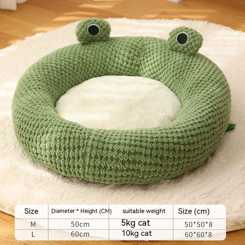 Ninho de peluche quente para cães e gatos, série Little Frog, outono e inverno, ninho para cães e gatos pequenos até 5 kg