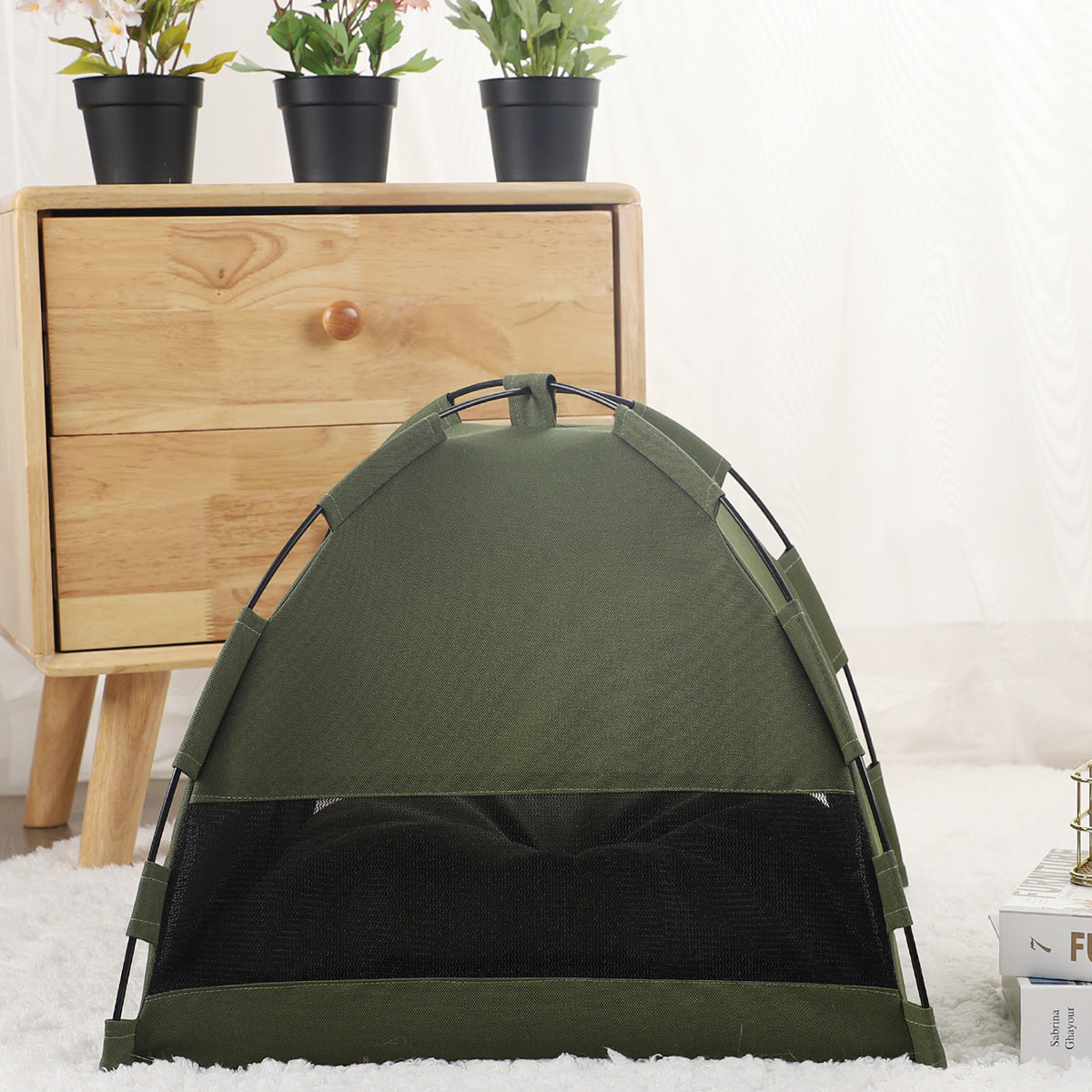 Tenda para gatos, tapete refrescante, cama para cães de campismo com almofada para canil, ninho para gatos,  produtos para animais de estimação
