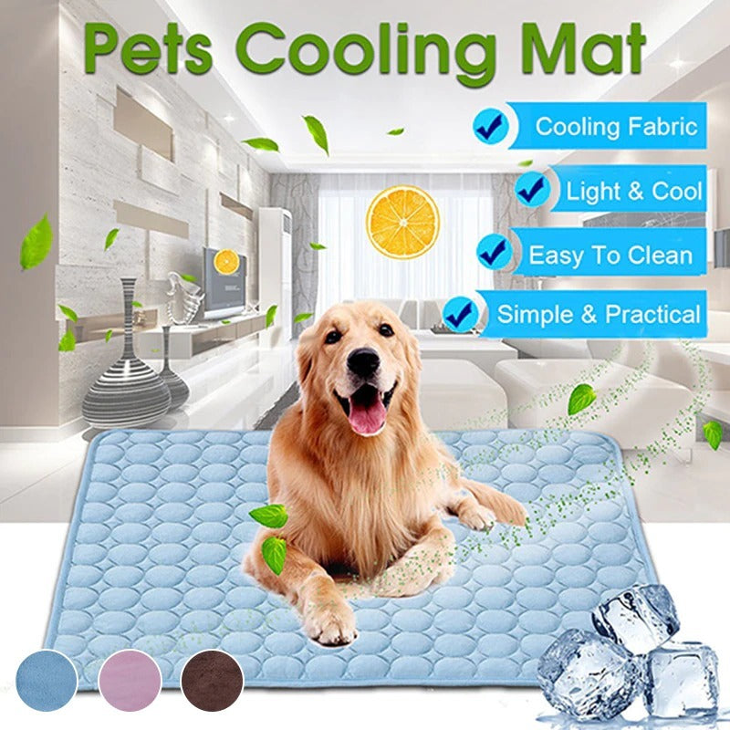 Tapete refrescante para cães, almofada refrescante para animais de estimação, almofada refrescante para canis, caixas, carros, interior e exterior, tapete de seda gelada.