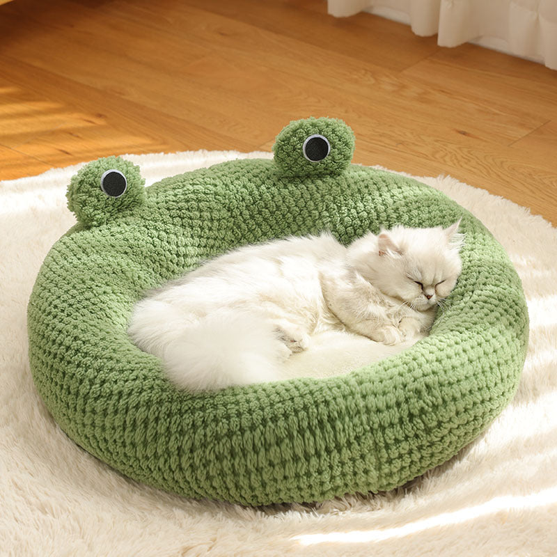 Ninho de peluche quente para cães e gatos, série Little Frog, outono e inverno, ninho para cães e gatos pequenos até 5 kg