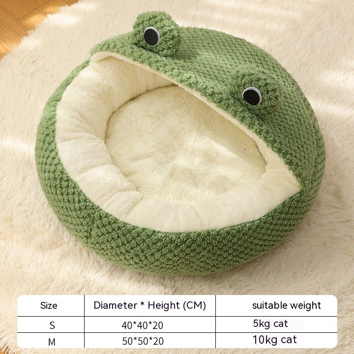 Ninho de peluche quente para cães e gatos, série Little Frog, outono e inverno, ninho para cães e gatos pequenos até 5 kg